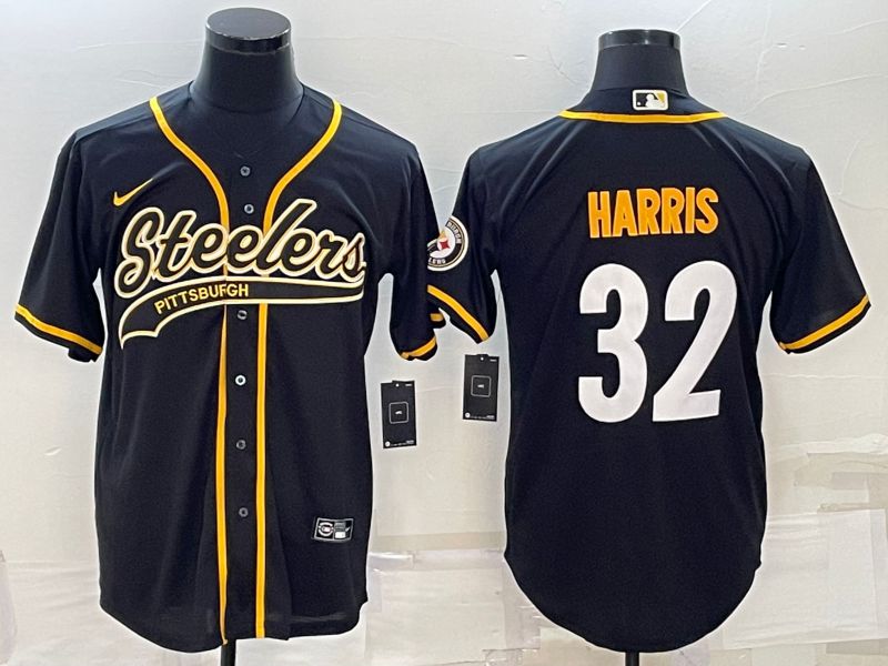 Men Pittsburgh Steelers #32 Harris Black 2022 Nike Co branded NFL Jerseys->others->NFL Jersey